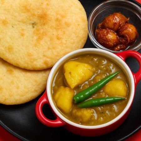 Aaloo Tomato Sabji with Dal Puri (3 PC)