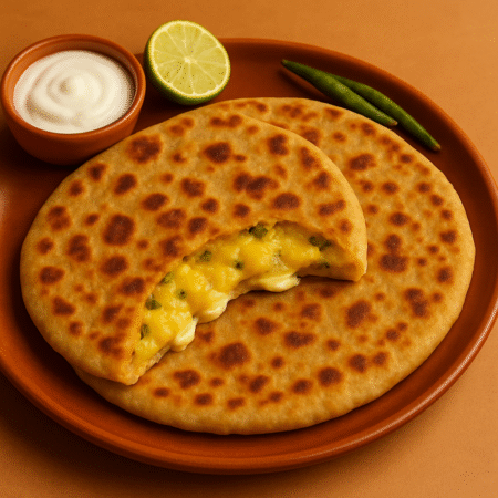 Aloo Cheese Paratha ( 2PC) with Curd