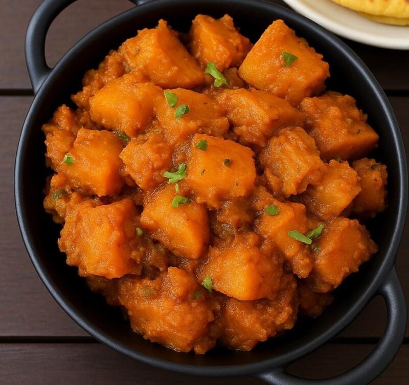 Pumpkin Fried Sabji Daal and with 3 chapati or Rice