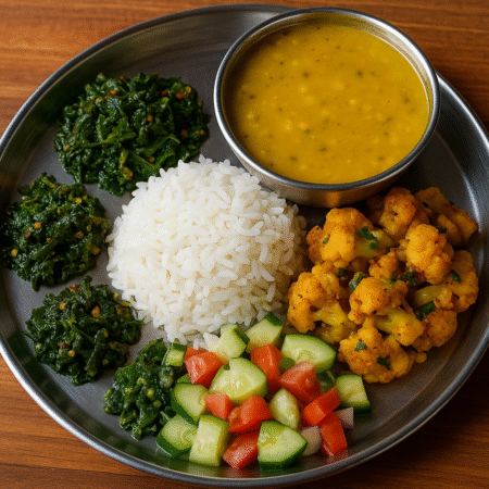 Veg Meal(Rice+Daal+Sabji+Bhaji+Salad)