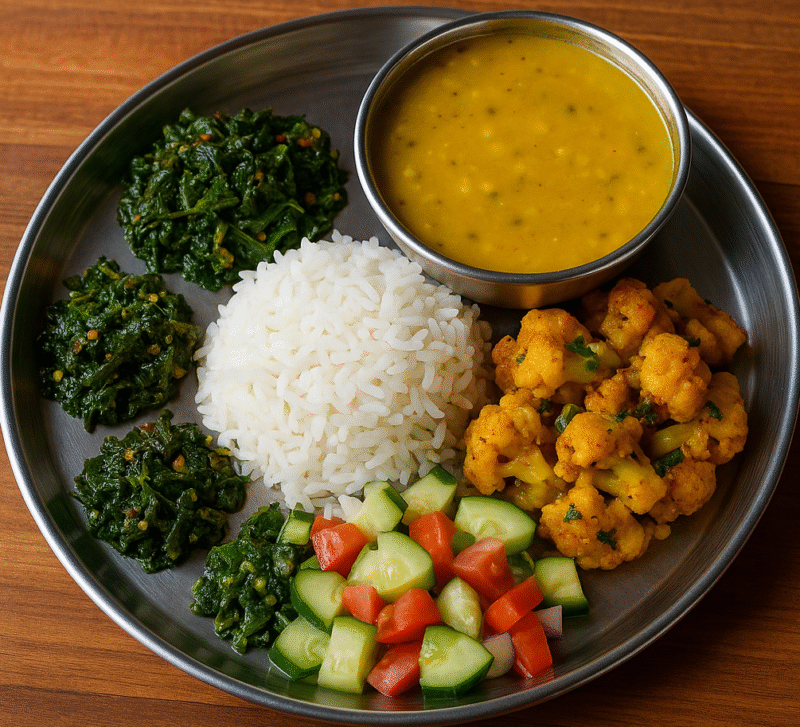 Veg Meal(Rice+Daal+Sabji+Bhaji+Salad)