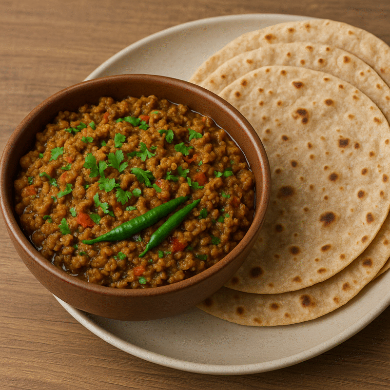 Mutton Keema with Roti (3PC)