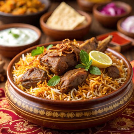 Special Mutton Biriyani (3 PC) with Raita