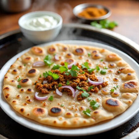 Onion Paratha (2PC) Served with Dahi