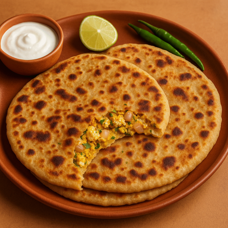 Paneer Pyaaz Paratha ( 2PC)+Curd+Pickle
