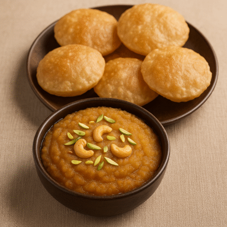 Suji ka Halwa + 5 Puri
