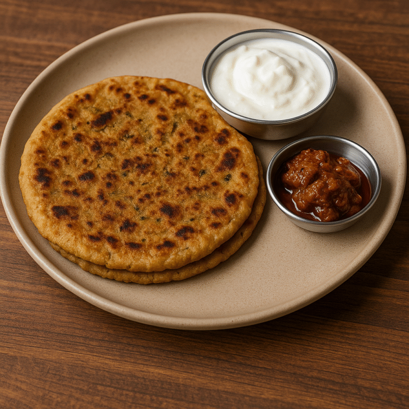 Sattu ka Paratha(2PC)  Served with Curd and Pickle