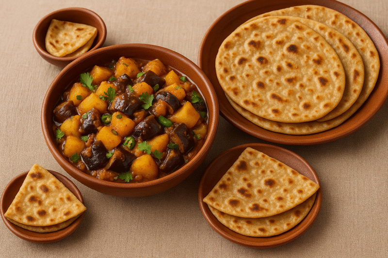 Aalu Baigan Sabji with 3 Paratha
