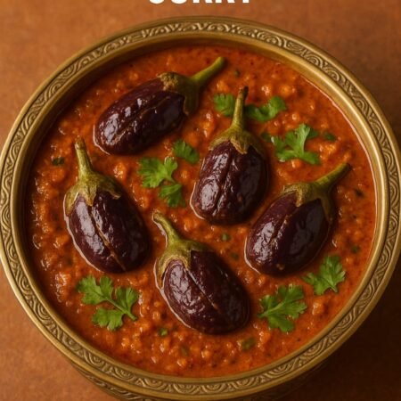 Baigan Masala curry with 3 Paratha/4 Roti