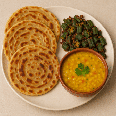 Dal + Bhindi fry (Served with 3 Chapati)