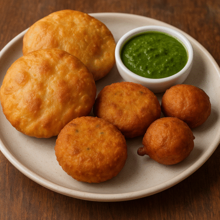 Breakfast Platter (Aloo Kachori (2 PC)+Aloo Chop (2 PC)+Gulugula (2 PC)+Karkara Pitha(1 PC))