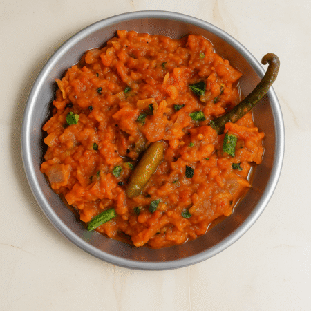 Baingan bharta and Dal Palak with 3 Chapati