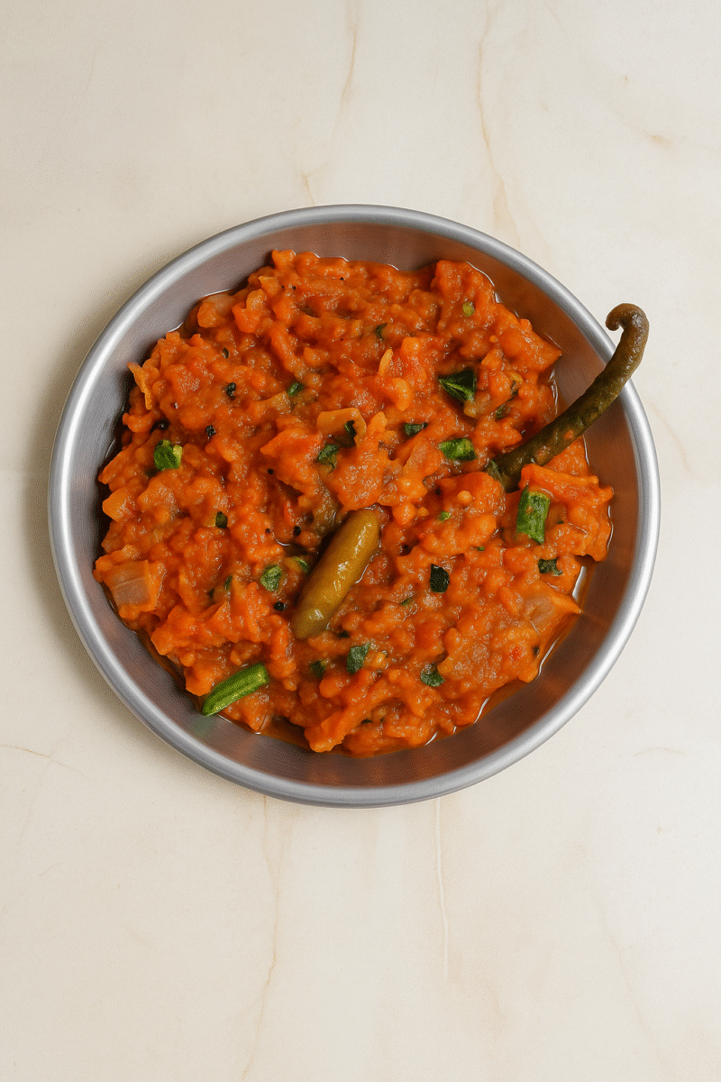 Baingan bharta and Dal Palak with 3 Chapati