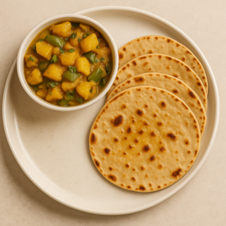 Aalu Capsicum with 4 Ghee Roti