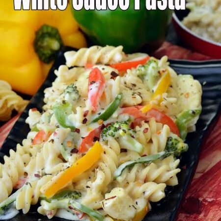 Veg Pasta in white sauce (Italian Fussili)