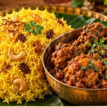 Basanti Pulaav with Chicken Kosha (3 pc)